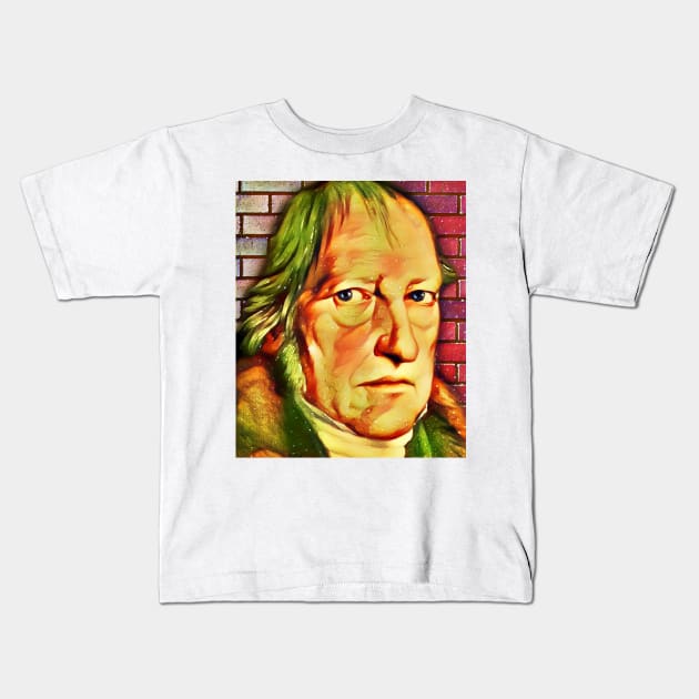 Georg Wilhelm Friedrich Hegel Snow Portrait | Georg Wilhelm Friedrich Hegel Artwork 15 Kids T-Shirt by JustLit